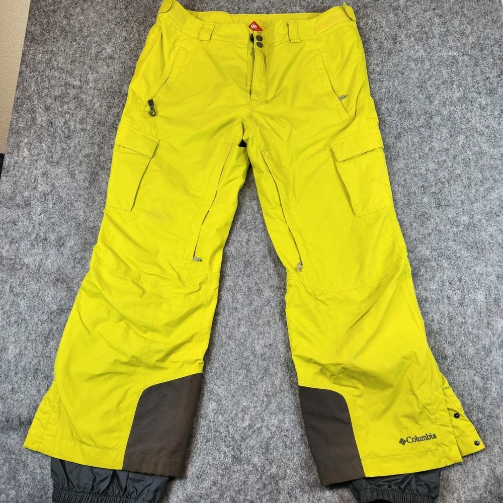 Columbia Ridge 2 Run II Pants Men XL Yellow Omni Heat Tech Ski Snowboard Cargo